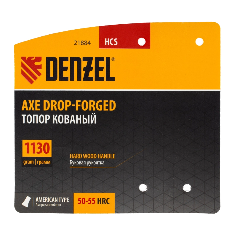 Топор кованый, 1130 г, американский тип, буковая рукоятка, 430мм, EFP Denzel (21884)