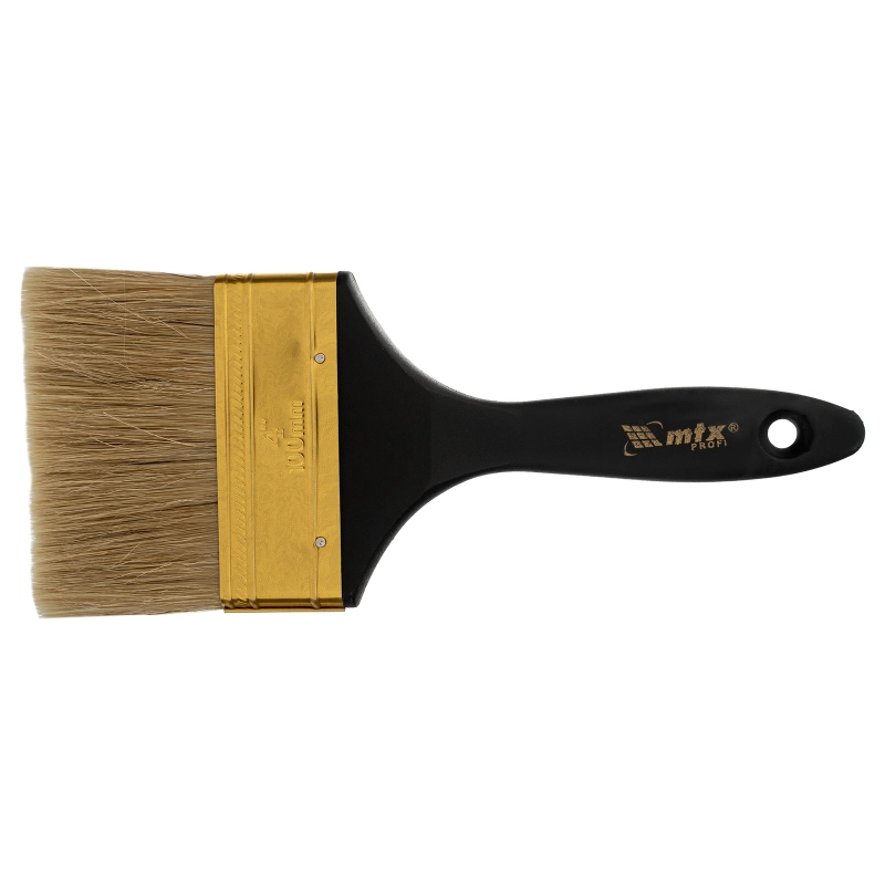 Кисть плоская "Профи" 4", натуральная щетина, пластмассовая ручка MTX (83165)