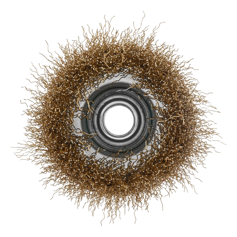 Щетка для УШМ, 75 мм, М14, "чашка", латунированная витая проволока Matrix (74604)