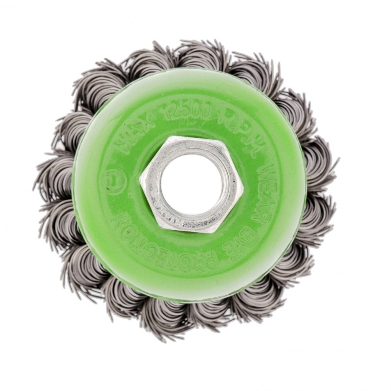 Щетка для УШМ, 65 мм, М14, "чашка", крученая проволока 0.5 мм Сибртех (746207)