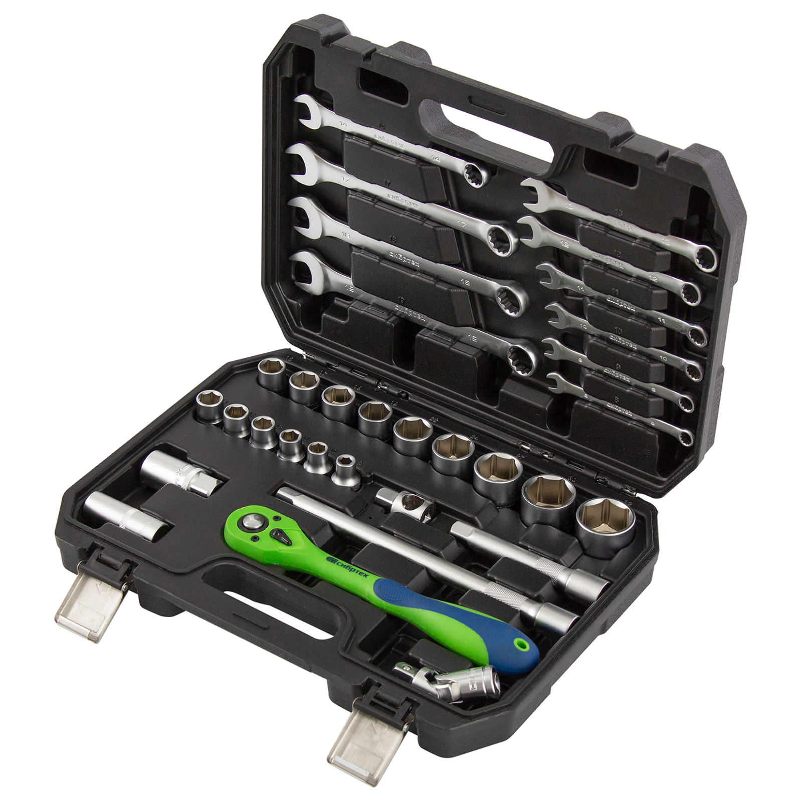 Набор инструментов 32 предмета, CrV, 1/2" Сибртех (13527)