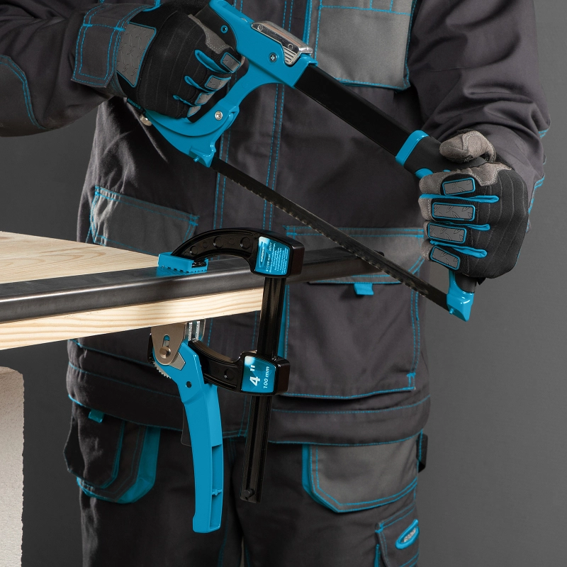 Струбцина реечная быстрозажимная 4, металлический корпус, рычажный храповой механизм, 100 мм Gross (20717)