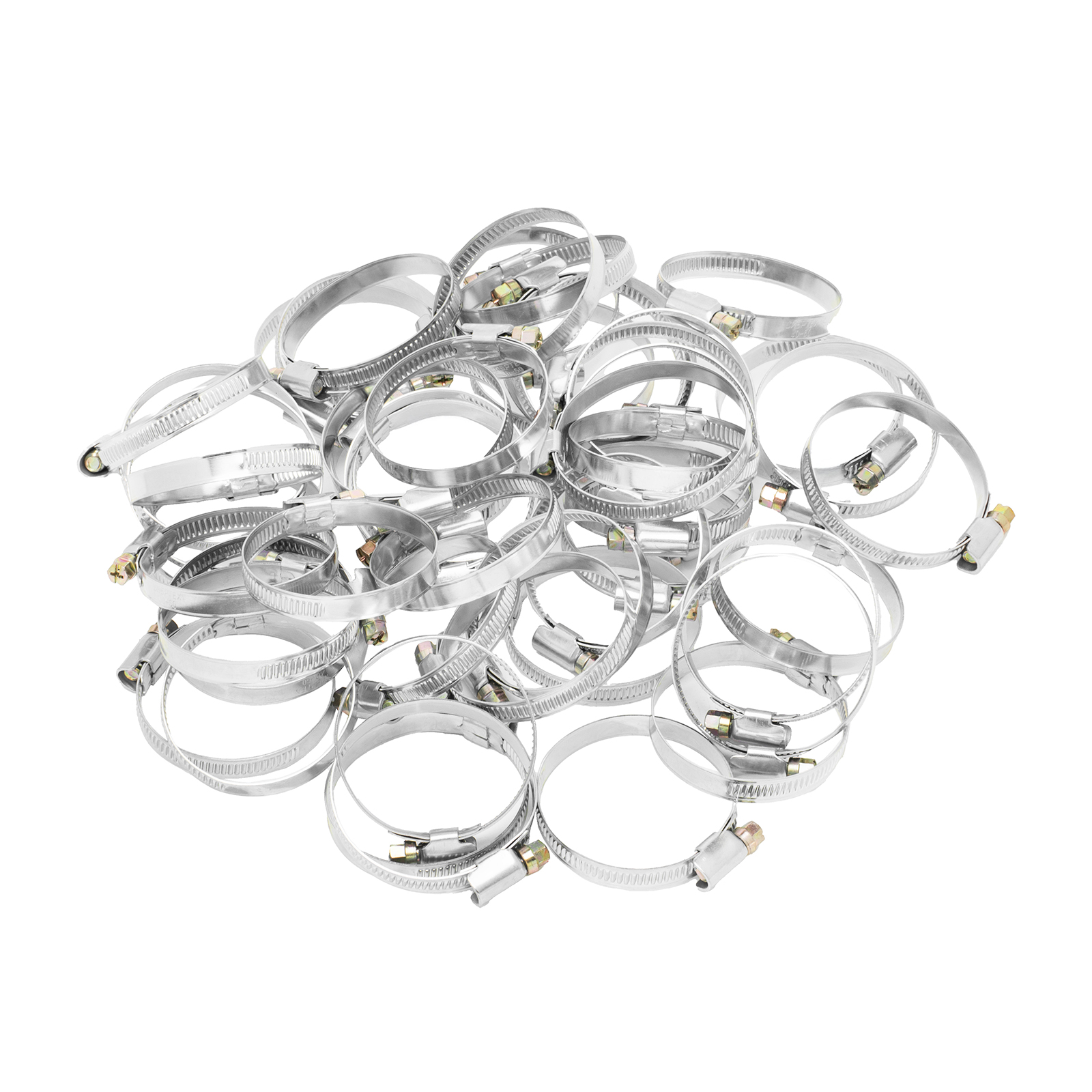 Хомуты металлические, Стандартное болтовое крепление 40-60 мм, 50 штук в упаковке, ширина 9 мм Сибртех (47562)