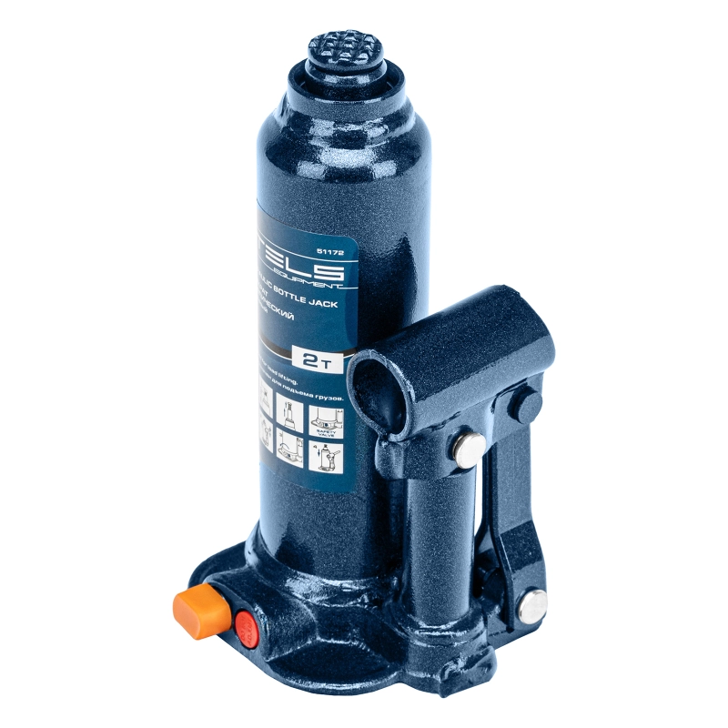 Домкрат гидравлический бутылочный, 2 т, h подъема 178-338 мм, в пластиковом кейсе Stels (51172)