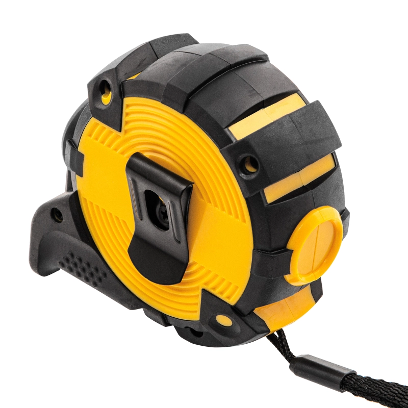 Рулетка 5м х 19мм, автоматич. фиксац., нейлон. покрытие, магнит. зацеп, двухстор. разметка Denzel (31521)