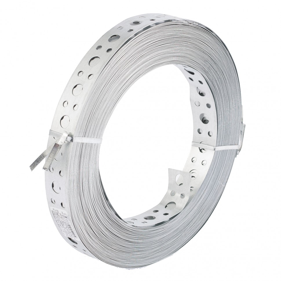 Лента перфорированная, вентиляционная, прямая, 0.55 мм, LP, V 2.5см х 25 м, цинк Сибртех (46585)