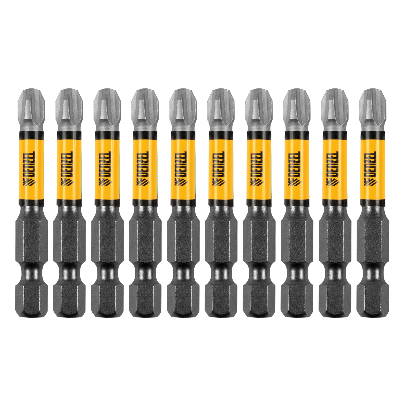 Бита IMPACT, PH3x50 мм, лазерная обработка шлица, сталь S2, 10 шт., Е 6,3 Denzel (11690)