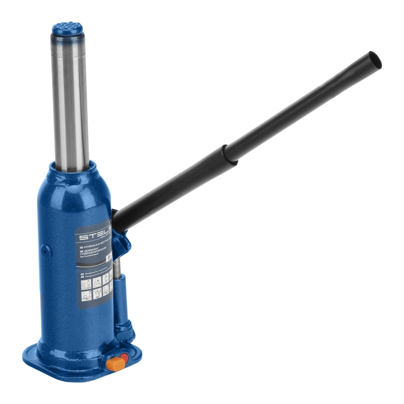 Домкрат гидравлический бутылочный, 6 т, h подъема 207-404 мм, в пластиковом кейсе Stels (51176)