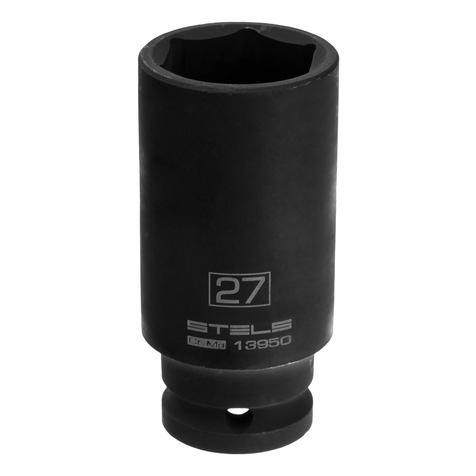 Головка ударная удлиненная шестигранная, 27 мм, 1/2, CrMo Stels (13950)