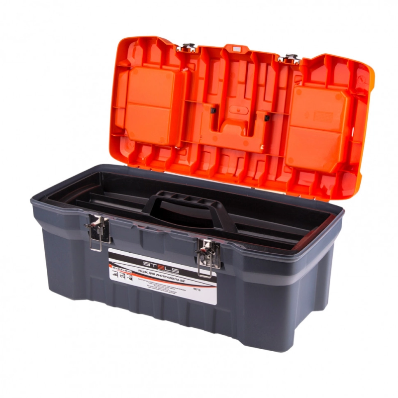 Ящик для инструмента с металлическими замками 22", 28 х 23 см, 5 х 56 см Stels (90713)