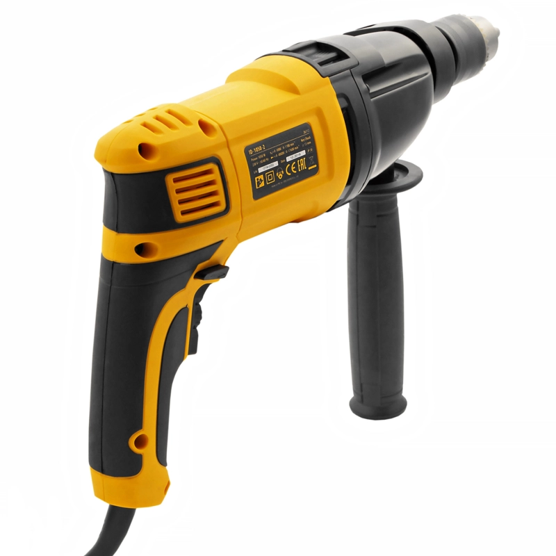 Дрель ударная ID-1050-2, 1050 Вт, 0-3000/0-1100 об/мин, 0-48000/0-17600 уд/мин, 2 скорости Denzel (26312)