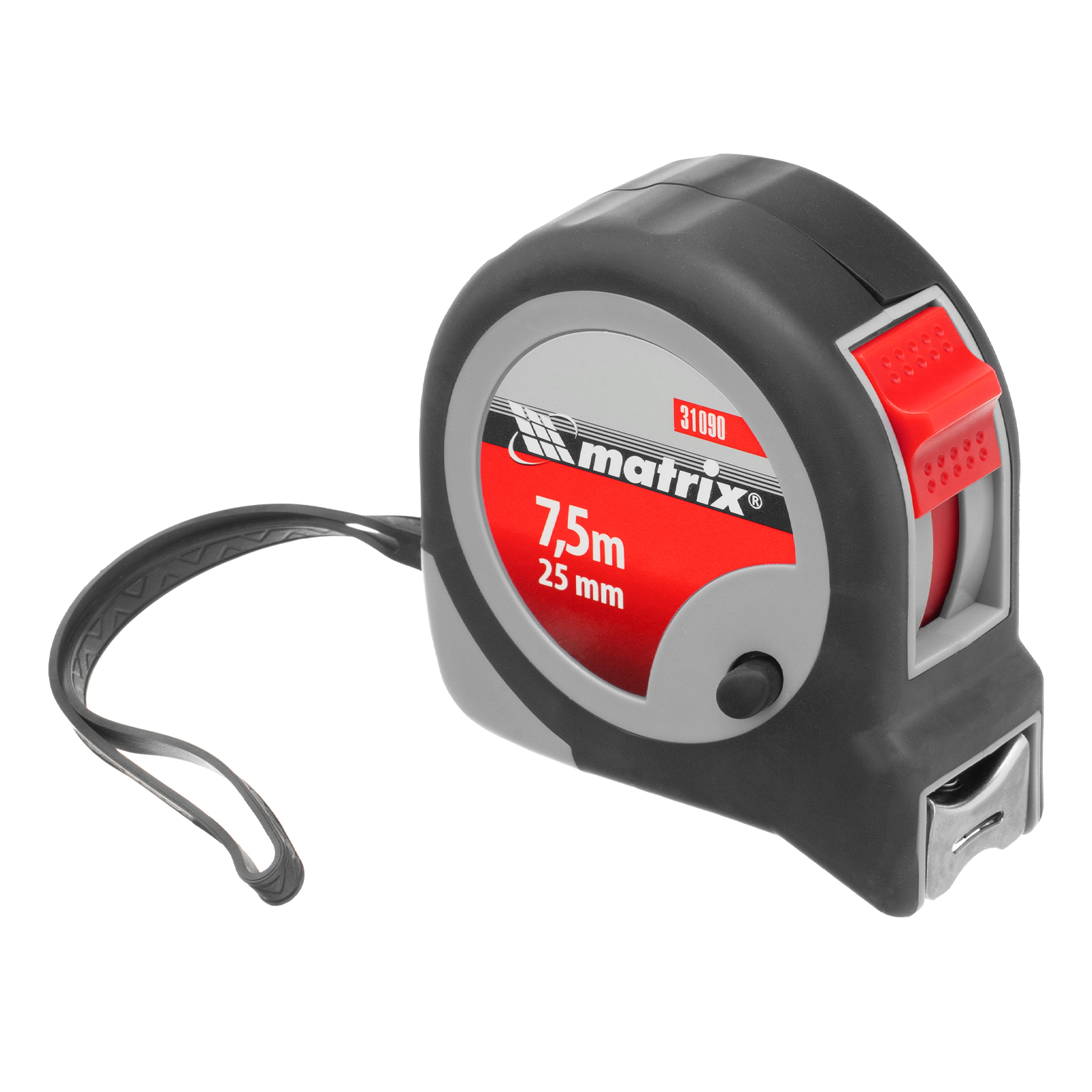 Рулетка Continuous fixation,7,5 м х 25 мм,двухкомпонентный корпус,плавная фиксация Matrix (31090)