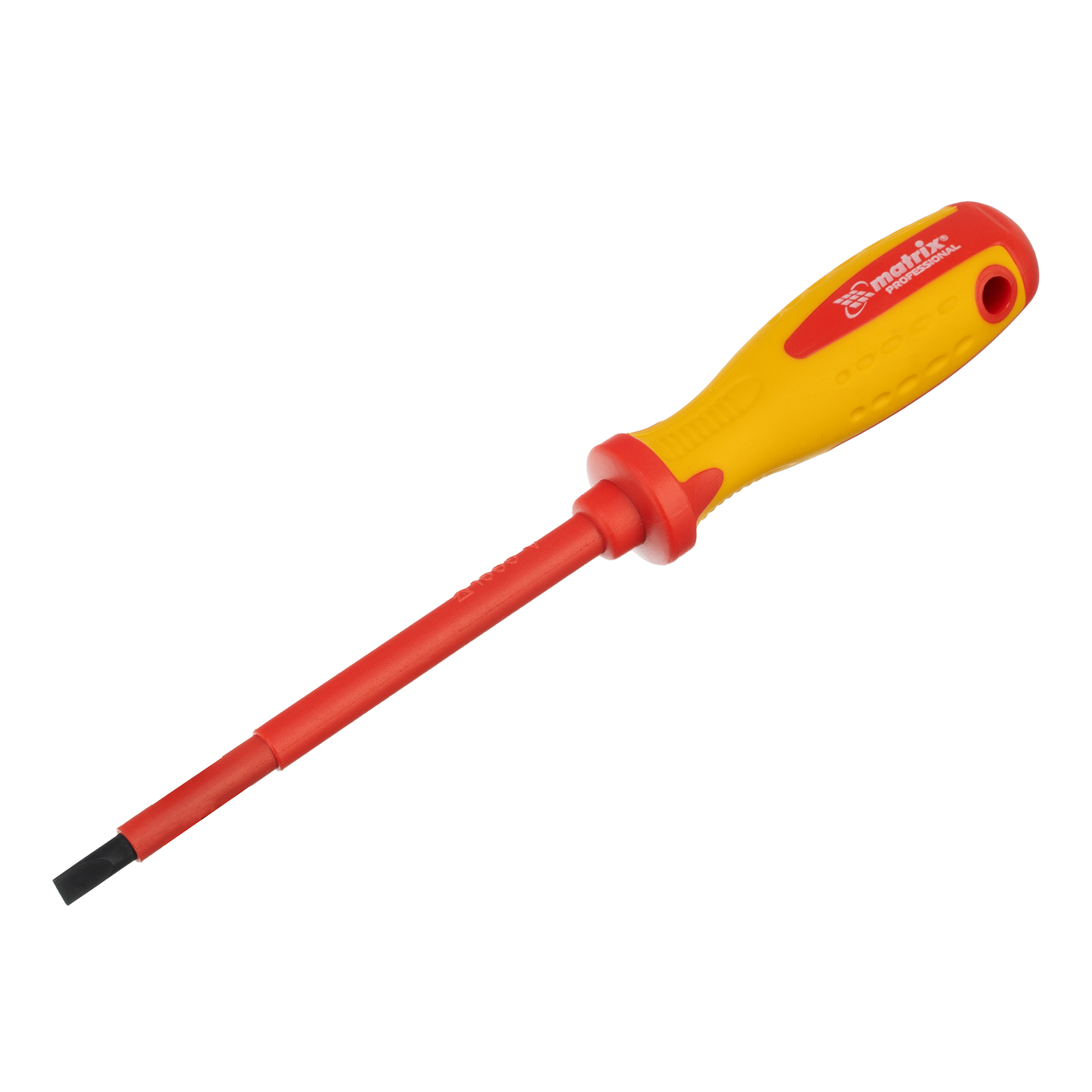 Отвертка Insulated, SL5.5 x 125 мм, CrMo, до 1000 В, двухкомпонентная рукоятка Matrix Professional (12918)