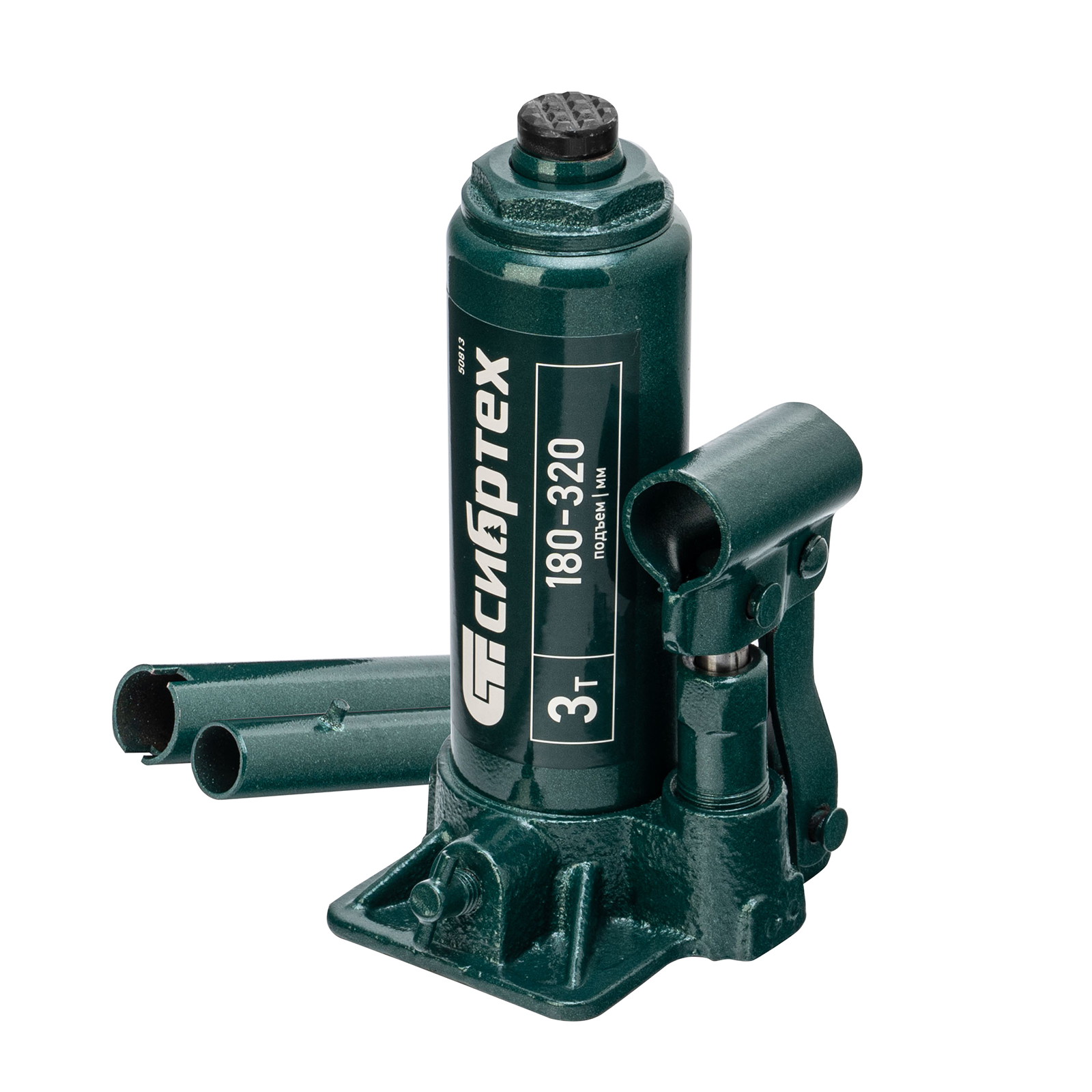 Домкрат гидравлический бутылочный, 3 т, 180-320 мм, в пласт. кейсе Сибртех (50813)