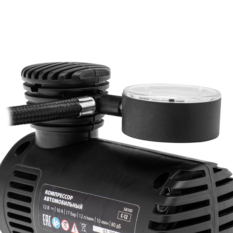 Компрессор автомобильный С-12, 12 В, 17 атм., 12 л/мин// MTX (58100)