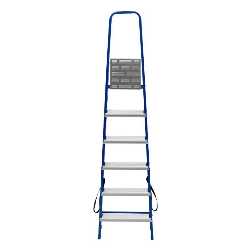 Стремянка, 6 ступеней, стальной профиль, алюминиевые ступени Сибртех (97956)