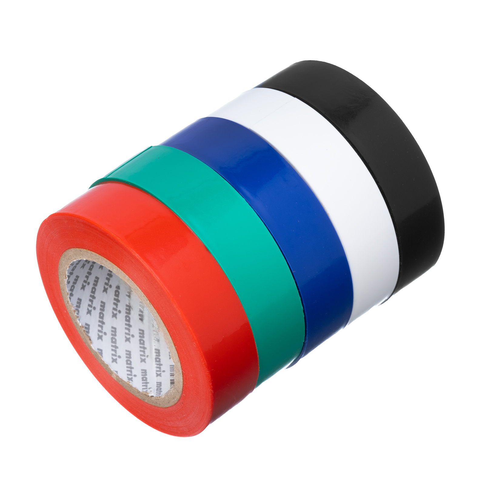 Набор изолент ПВХ цветных 15 мм х 10 м, в упаковке 5 шт, 150 мкм Matrix (88786)