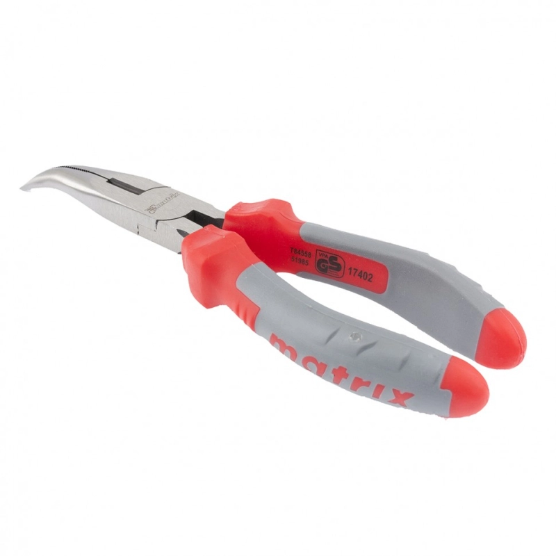 Длинногубцы изогнутые, 160 мм, двухкомпонентные рукоятки Matrix Professional (17402)