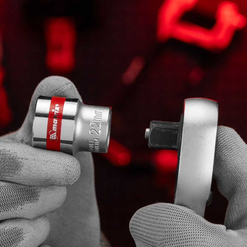 Головка торцевая, 22 мм, шестигранная, CrV, под квадрат 1/2, хромированная Matrix (13122)