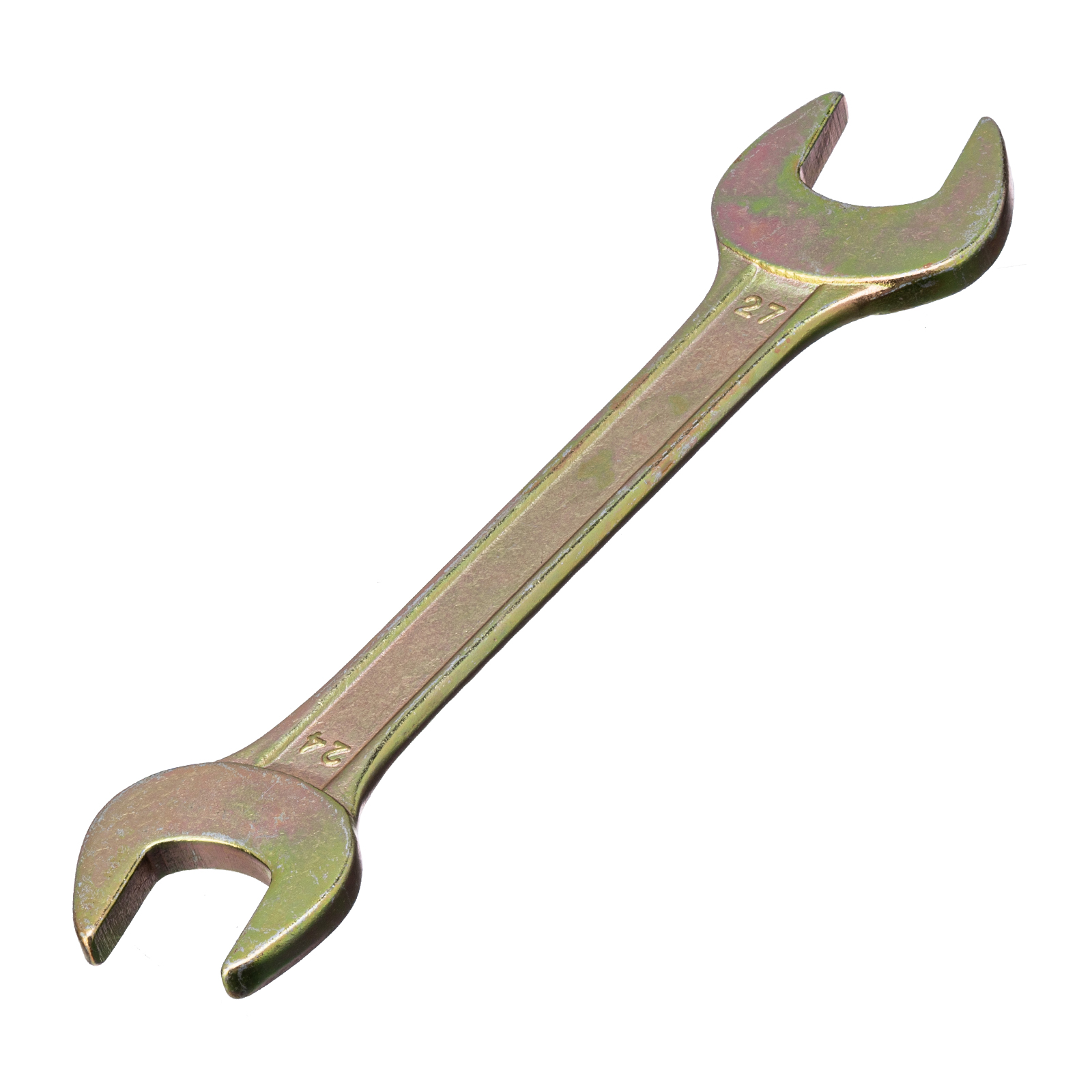 Ключ рожковый, 24 х 27 мм, желтый цинк Сибртех (14314)