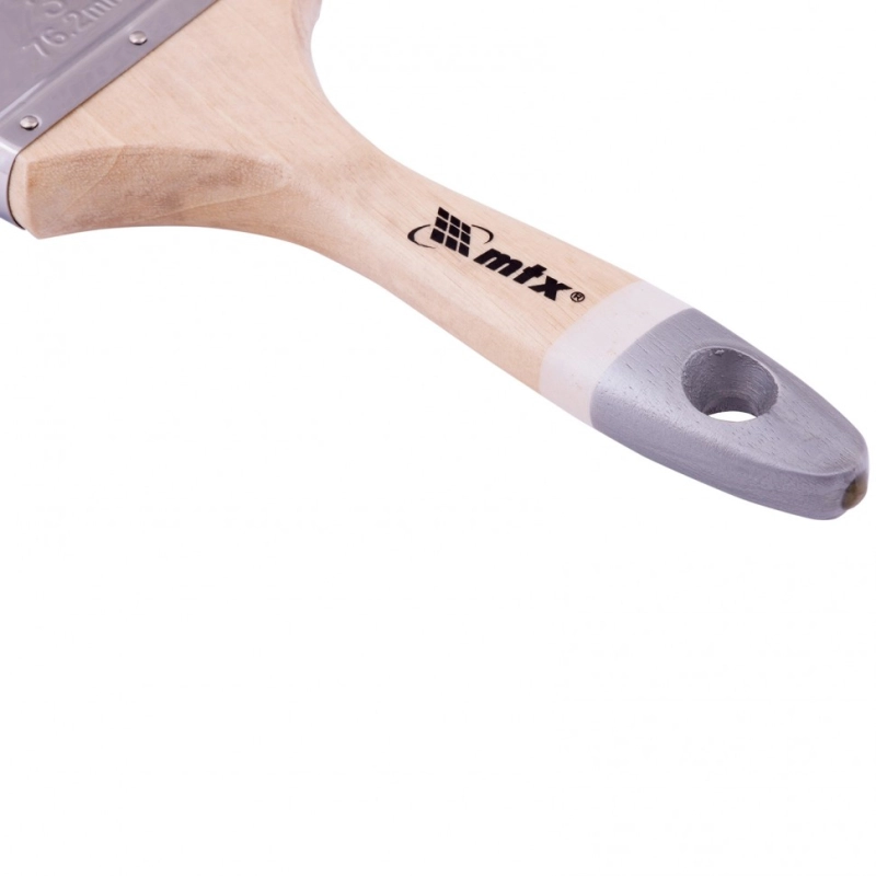 Кисть плоская, натуральная черная щетина, деревянная ручка 3" MTX (82641)