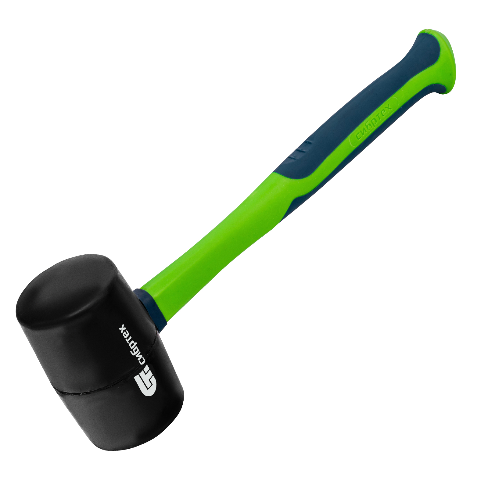 Киянка резиновая, 680 г, черная резина, фибергласовая рукоятка Сибртех (11165)