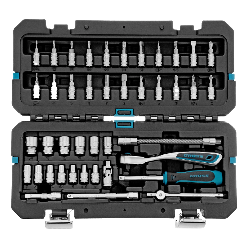 Набор инструментов, 1/4", CrV, 120 зубьев, 42 предмета Gross (14146)