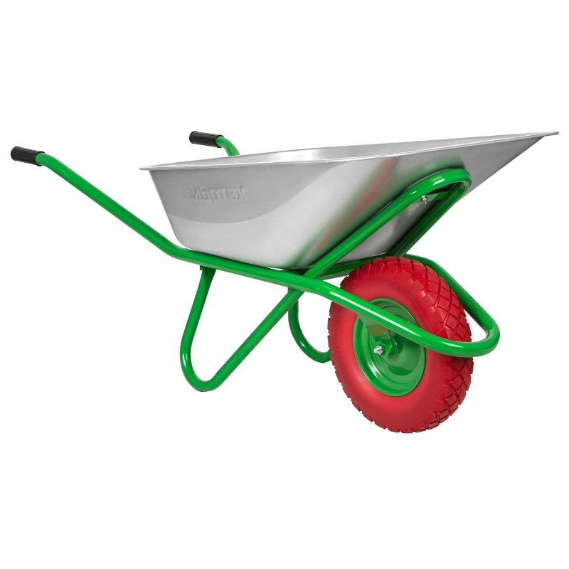 Тачка садово-строительная с PU колесом, грузоподъемность 180 кг, объем 90 л Сибртех (68968)