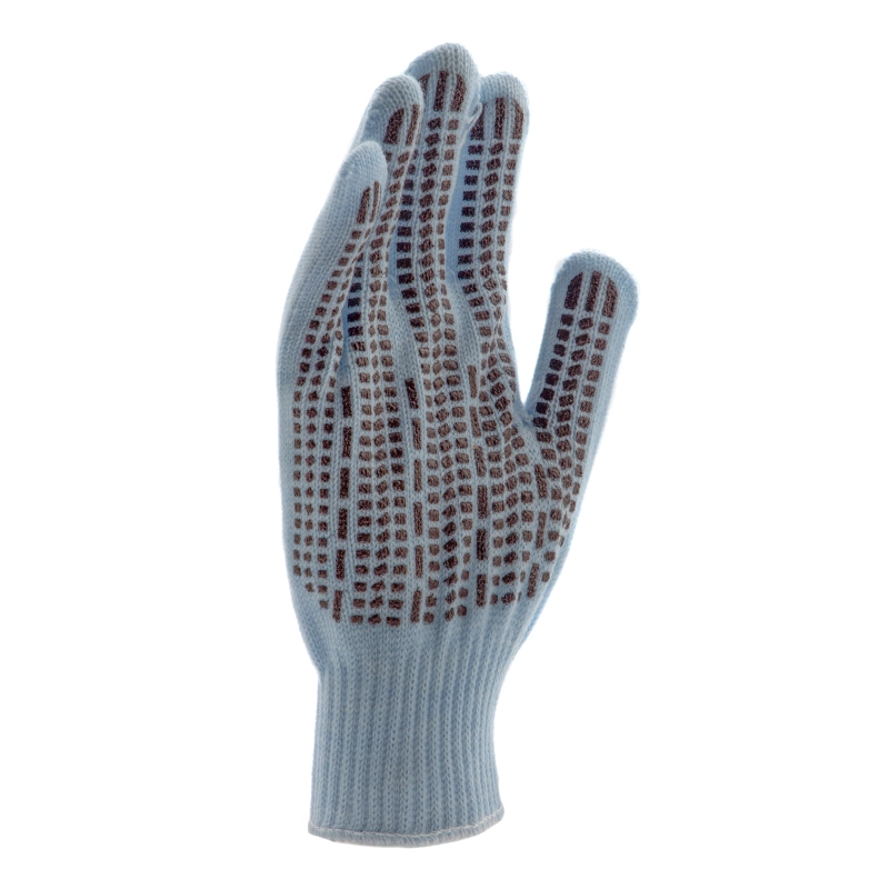 Перчатки трикотажные, акрил, ПВХ гель, "Протектор", цвет зенит, оверлок Сибртех (68666)