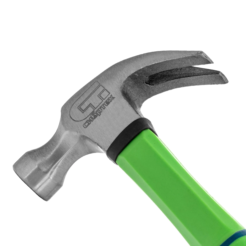 Молоток-гвоздодер, 450 г, фибергласовая обрезиненная рукоятка Сибртех (10442)