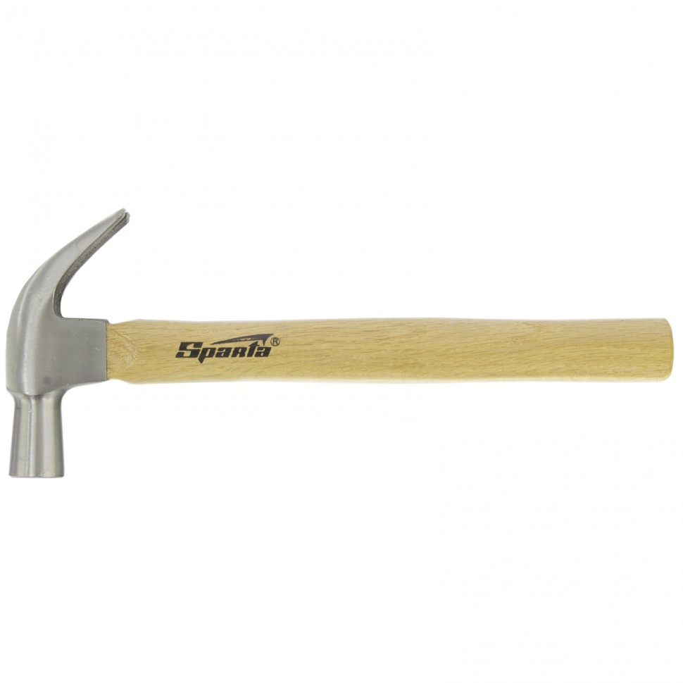 Молоток-гвоздодер, 450 г, боек 27 мм, деревянная рукоятка Sparta (1042055)