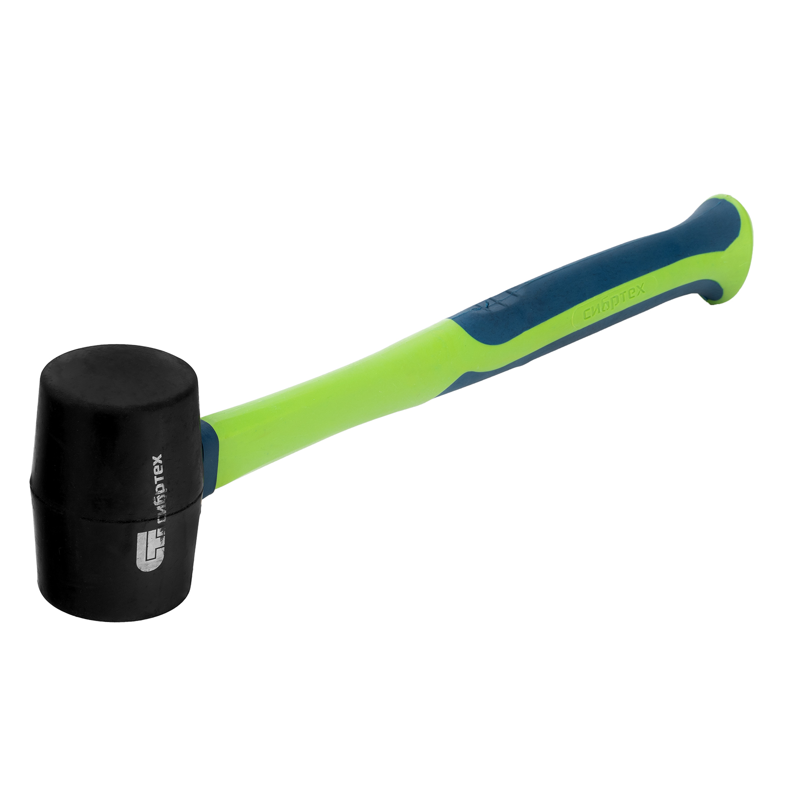 Киянка резиновая, 450 г, черная резина, фибергласовая рукоятка Сибртех (11164)