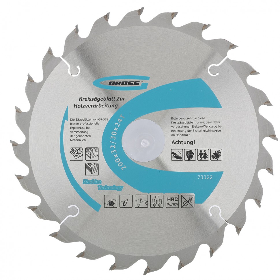 Пильный диск по дереву 200 x 32/30 x 24Т Gross (73322)
