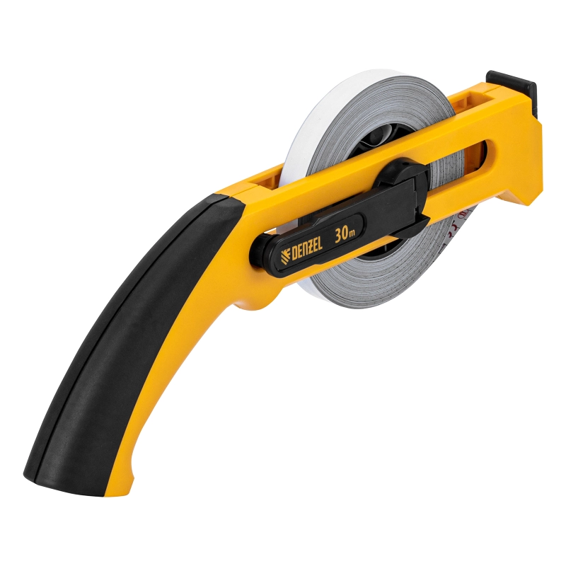 Рулетка геодезическая 30 м х 13 мм, открытый корпус, металлическая лента Denzel (31491)