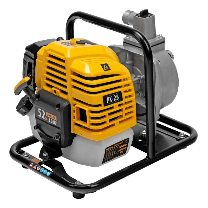 Мотопомпа бензиновая для чистой воды PX-25, 52 см3, 1", 170 л/мин, глуб 8 м, напор 30 м Denzel (99205)
