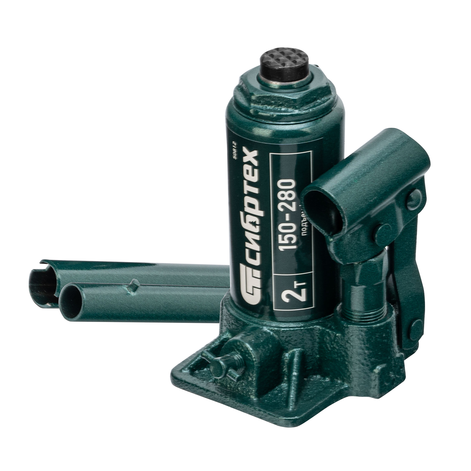 Домкрат гидравлический бутылочный, 2 т, 150-280 мм, в пласт. кейсе Сибртех (50812)