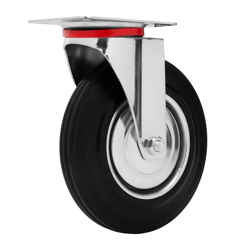 Колесо поворотное D 200 мм, крепление  платформенное Сибртех (68718)