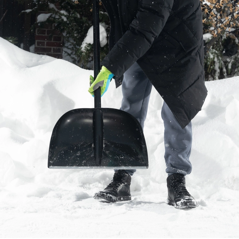 Лопата для уборки снега пластиковая, 385х410х1350 мм, алюминиевый черенок Palisad (614957)