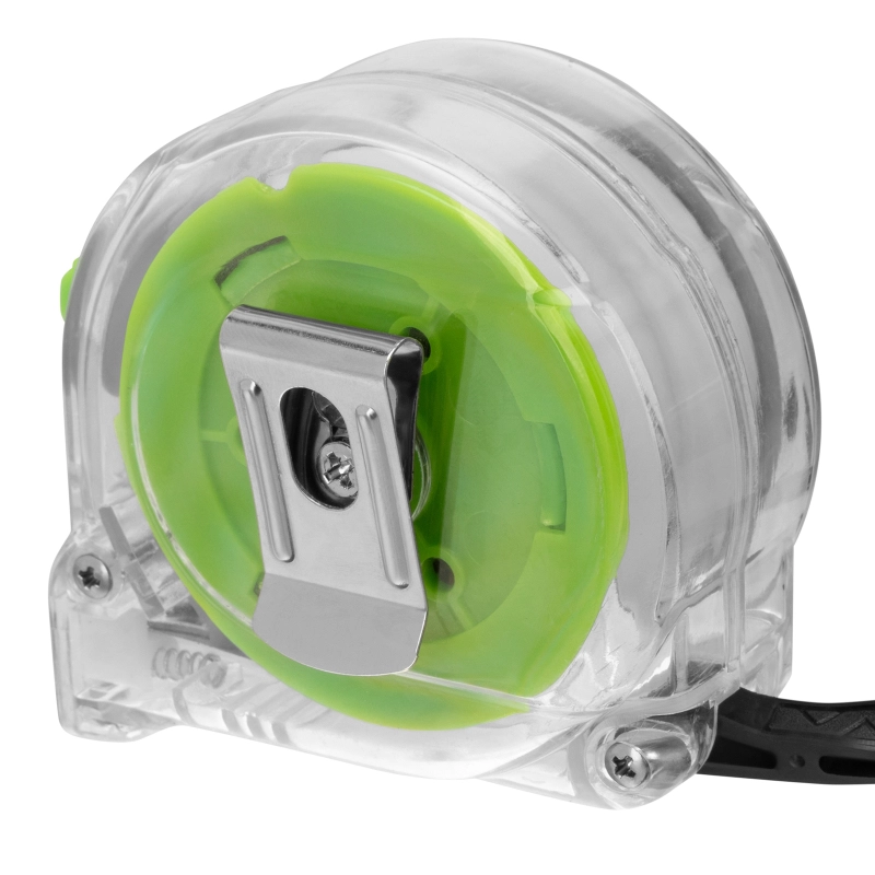 Рулетка Кварц,прозрачный корпус,амортизатор,5 м х 25 мм Сибртех (32522)