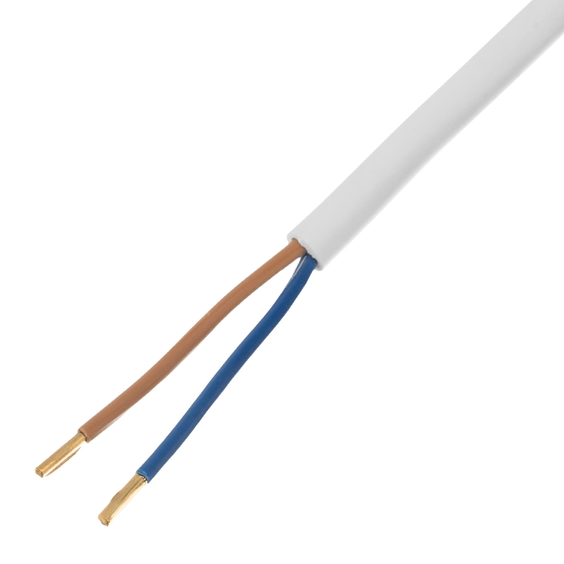 Шнур сетевой Energy Series, ПВС, 3 м, 2 x 1 мм, с неразборной вилкой, белый, Denzel (37664)