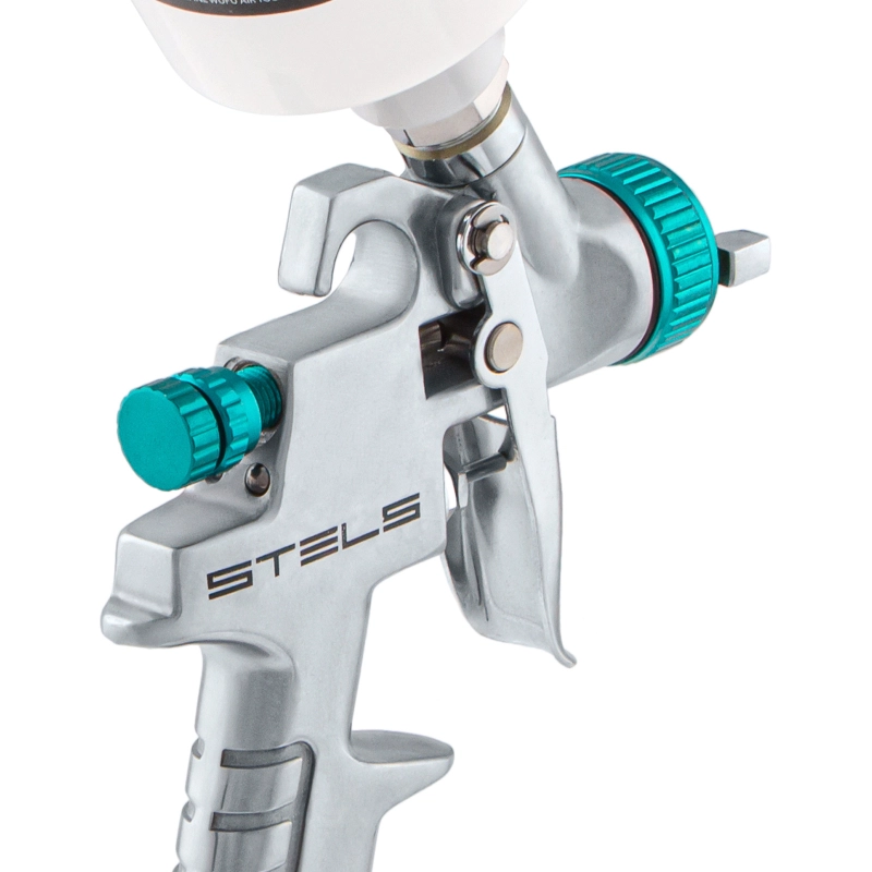 Краскораспылитель AG 810 HVLP, гравитационный, сопло 0.8 мм и 1 мм Stels (57361)
