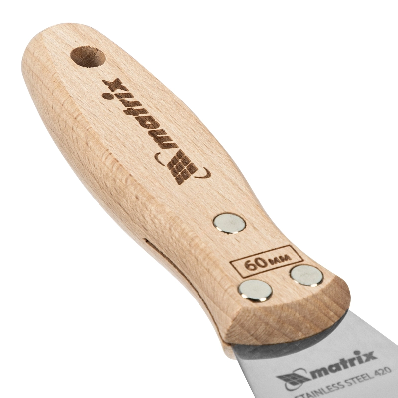 Шпательная лопатка из нержавеющей стали, 60 мм, буковая рукоятка, EFP Matrix (85613)