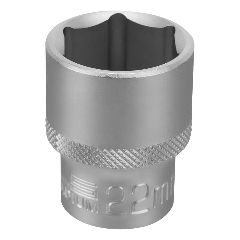 Головка торцевая, 22 мм, шестигранная, CrV, под квадрат 1/2 Stels (13833)