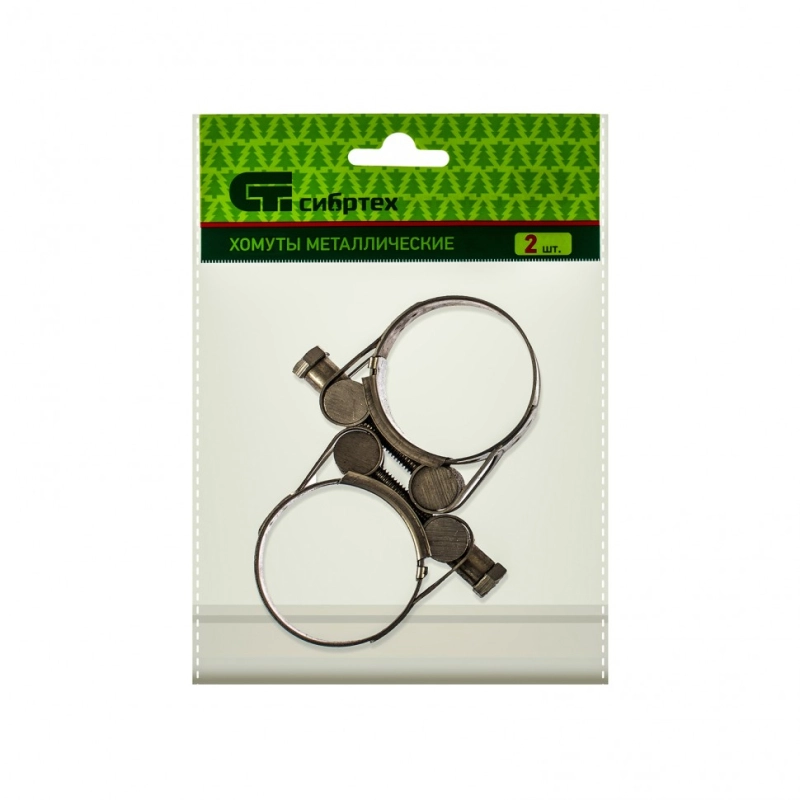 Хомуты металлические, силовые 36-39 мм, ширина 20 мм, шарнирный, W4, 2 шт Сибртех (475233)