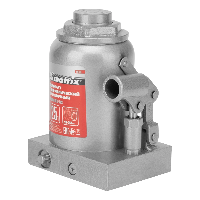 Домкрат гидравлический бутылочный, 25 т, высота подъема 230-360 мм Matrix (50733)