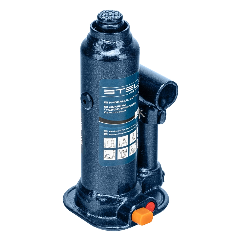 Домкрат гидравлический бутылочный, 2 т, h подъема 178-338 мм, в пластиковом кейсе Stels (51172)