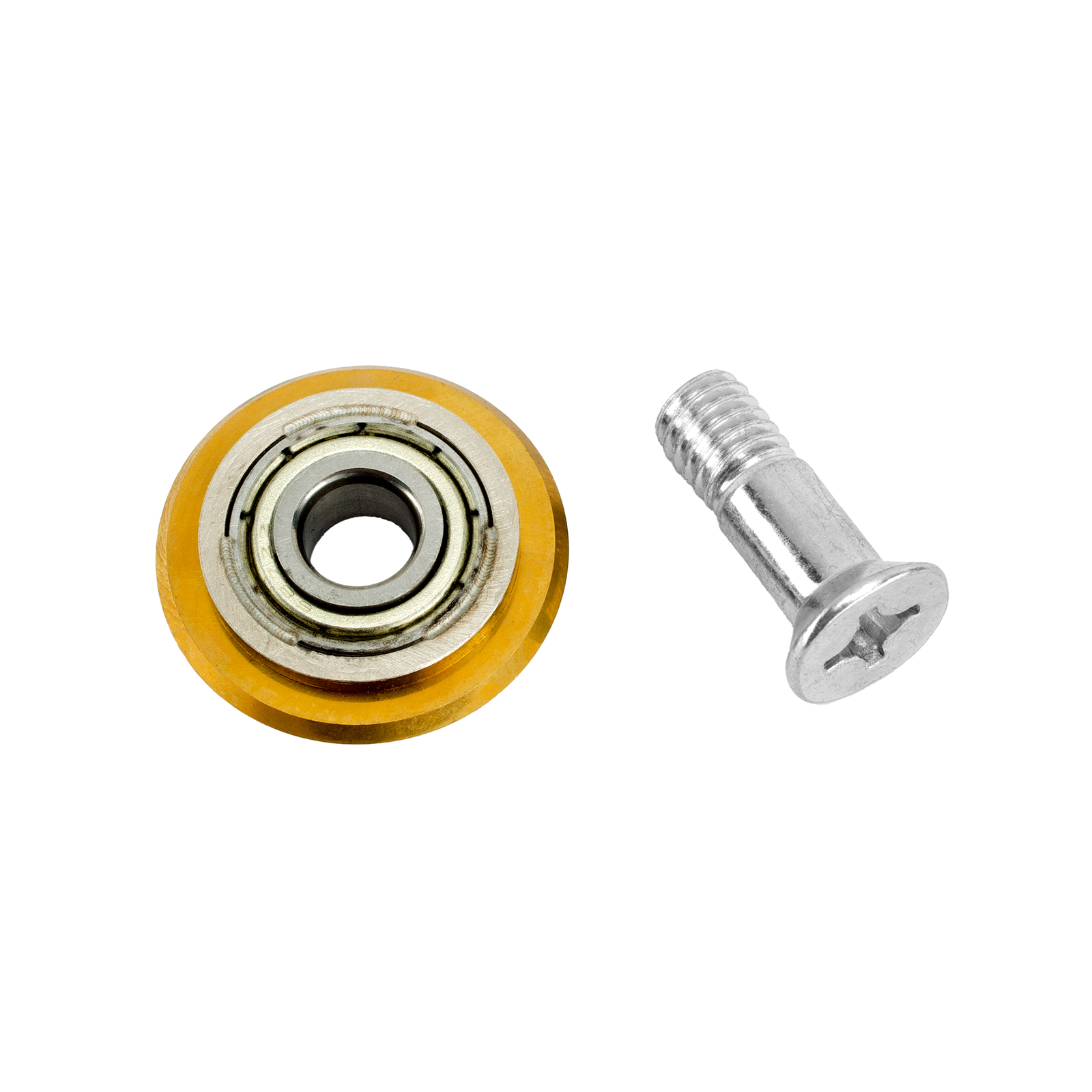 Ролик режущий с подшипником для плиткореза, 22х6х6мм, TiN Denzel (87675)