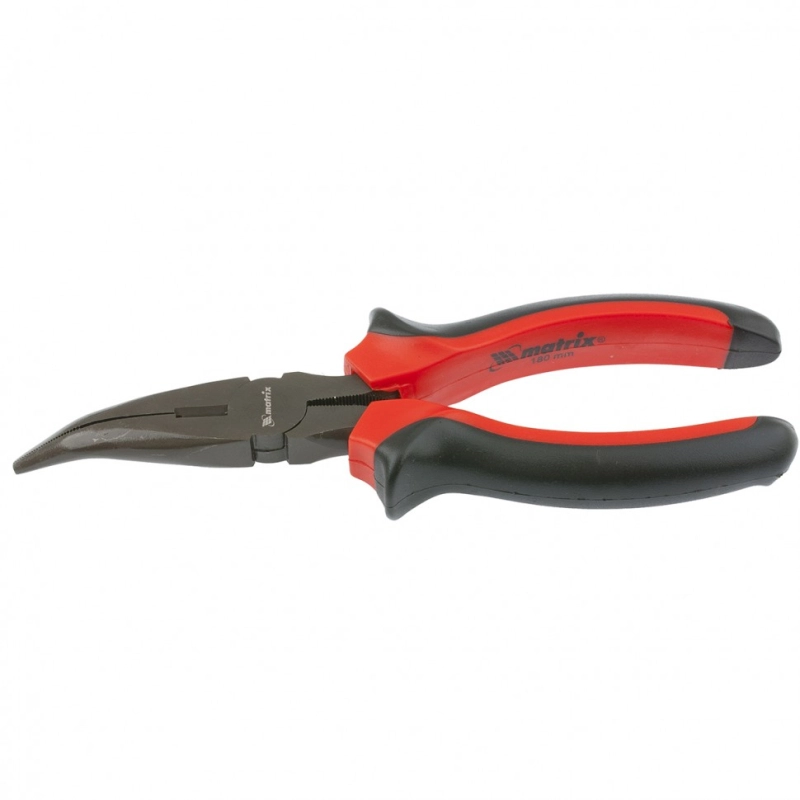Длинногубцы изогнутые Black Nickel, 180 мм, двухкомпонентные рукоятки Matrix (17460)