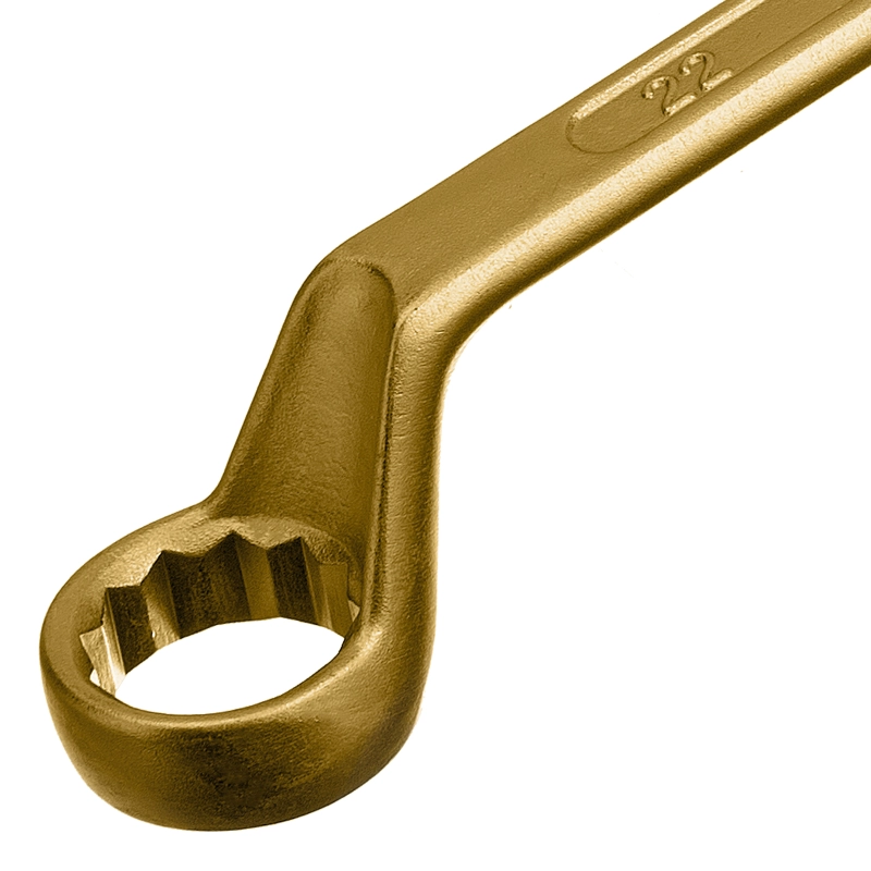 Ключ накидной, 19 х 22 мм, желтый цинк Сибртех (14628)