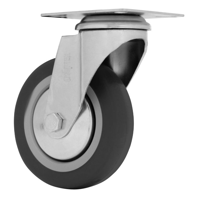 Колесо поворотное D 100 мм, крепление  платформенное Сибртех (68715)